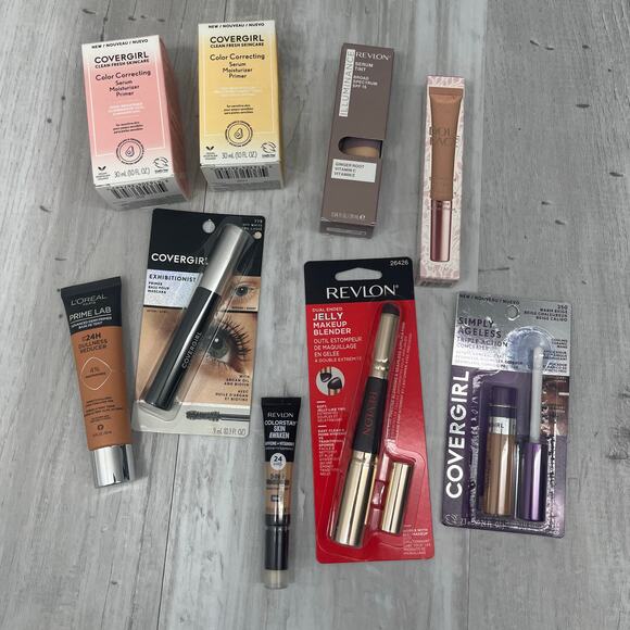 Make Up Bundle 9 Products Covergirl Revlon L'Oreal Doll Face Concealer Primer - Picture 1 of 10